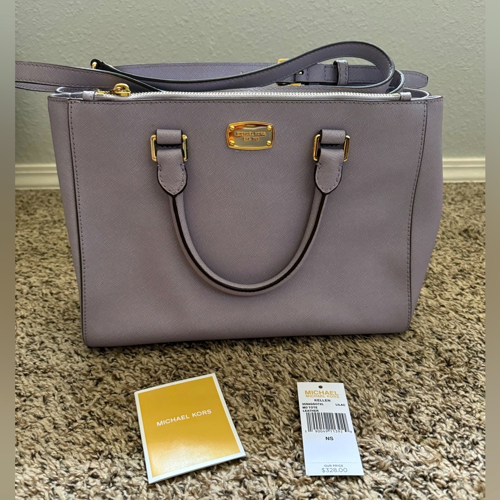 Michael Kors Leather Tote - Lilac